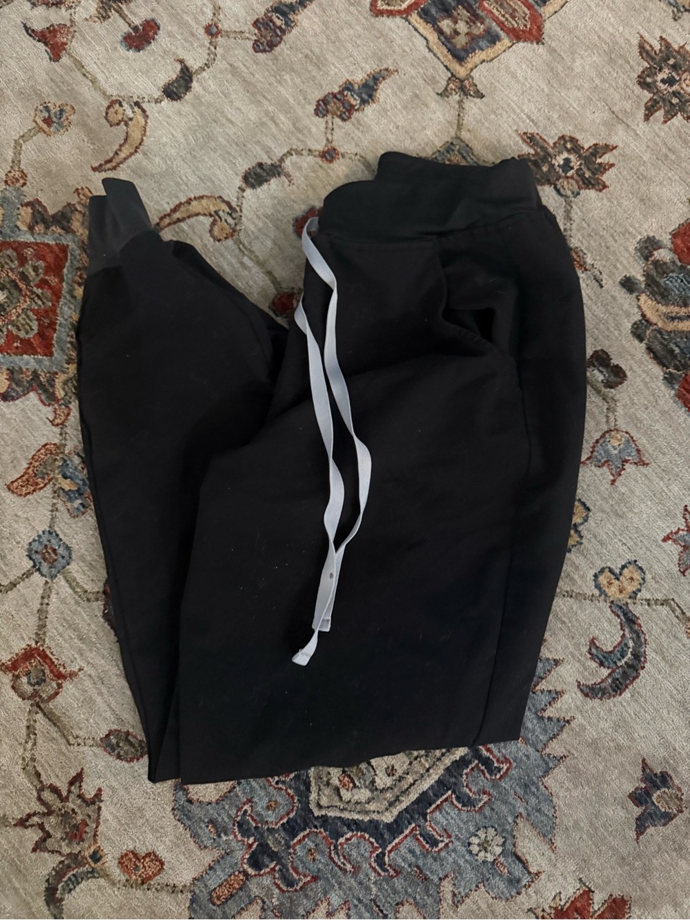 Figs Black Jogger  with White Drawstring